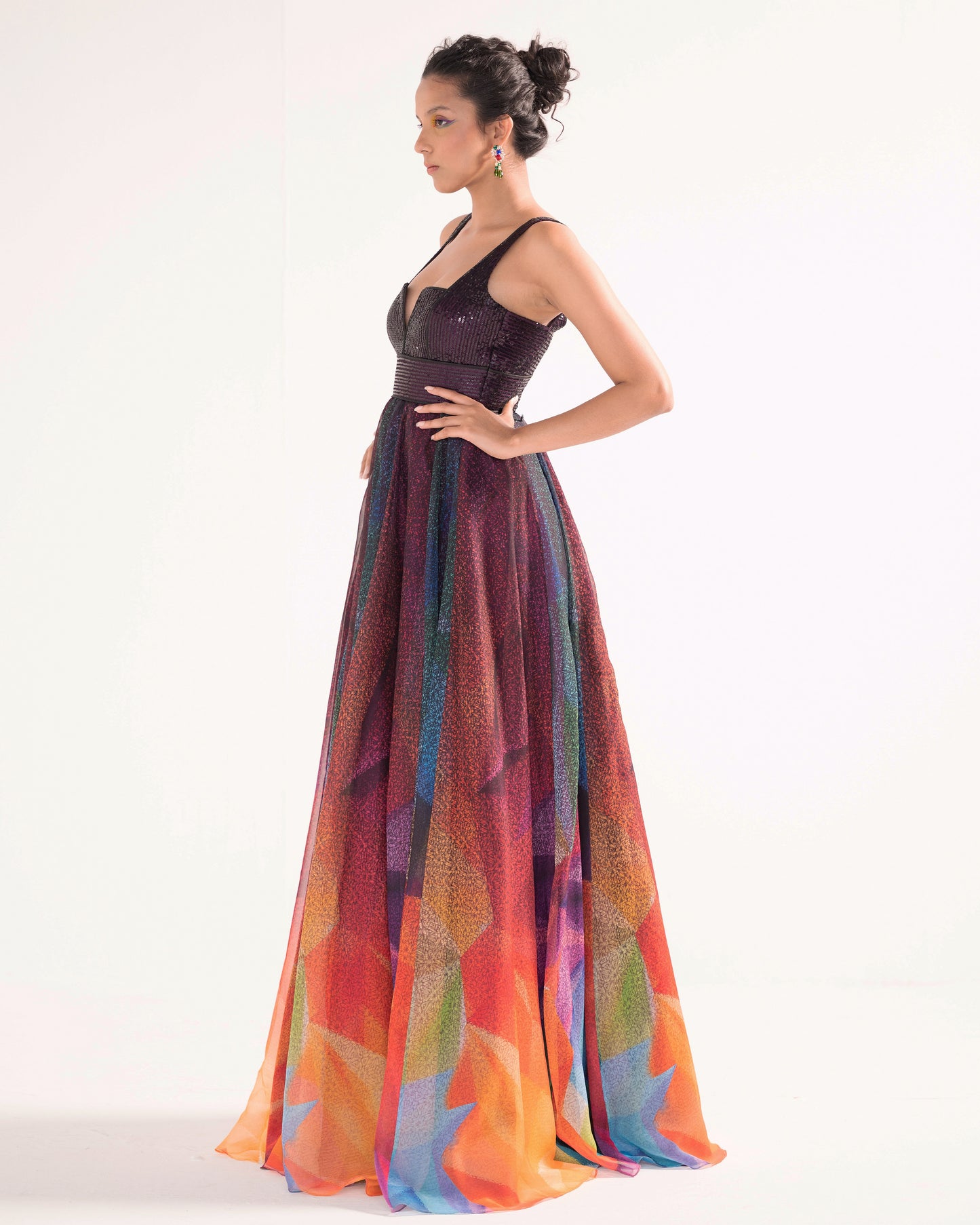 Bohemian Rhapsody gown with sequin bodice