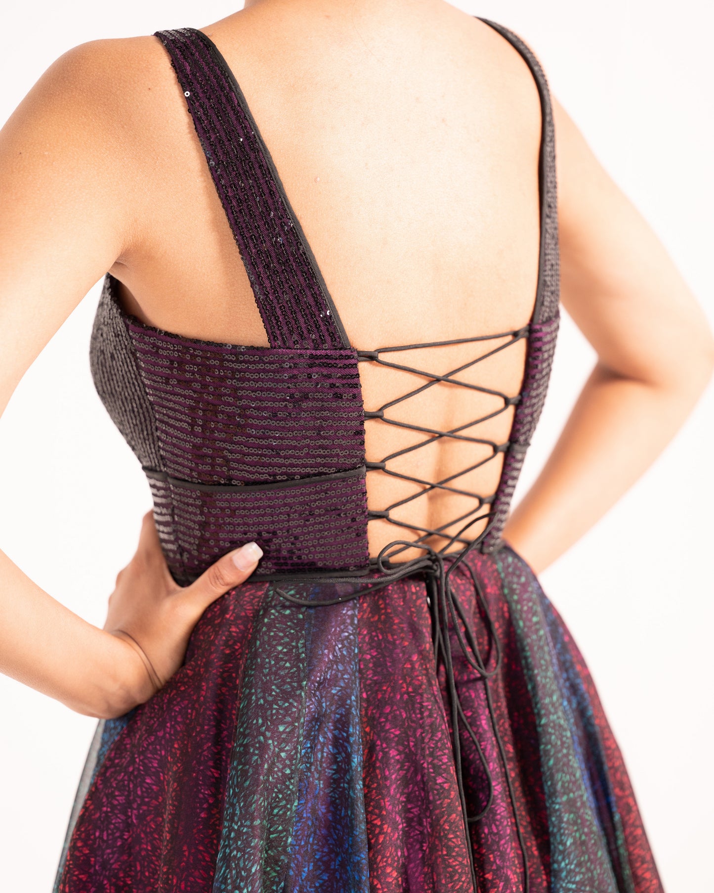 Bohemian Rhapsody gown with sequin bodice