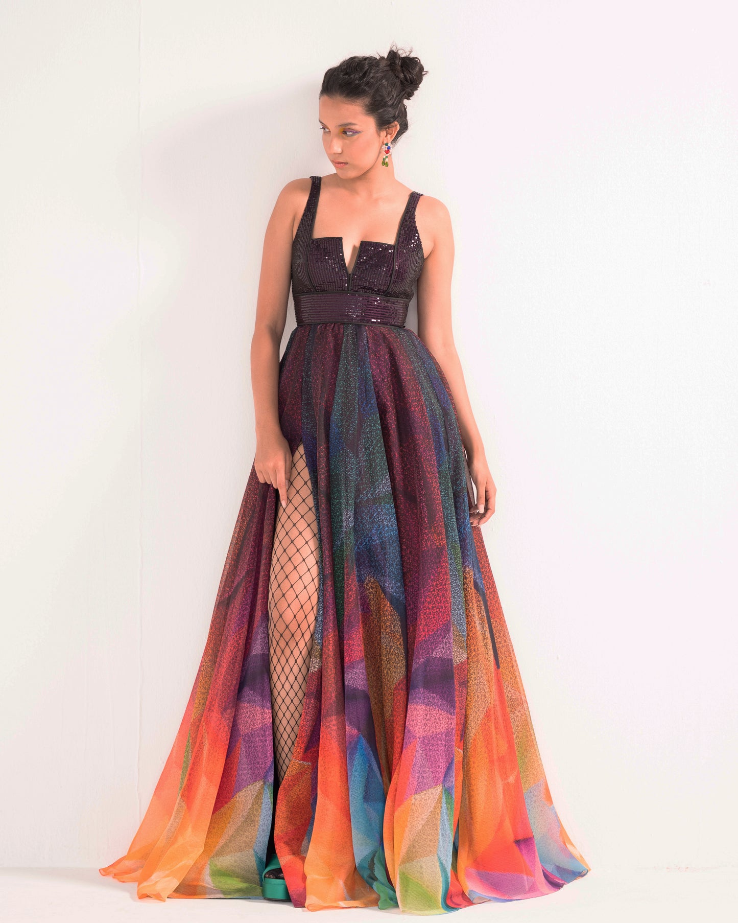 Bohemian Rhapsody gown with sequin bodice