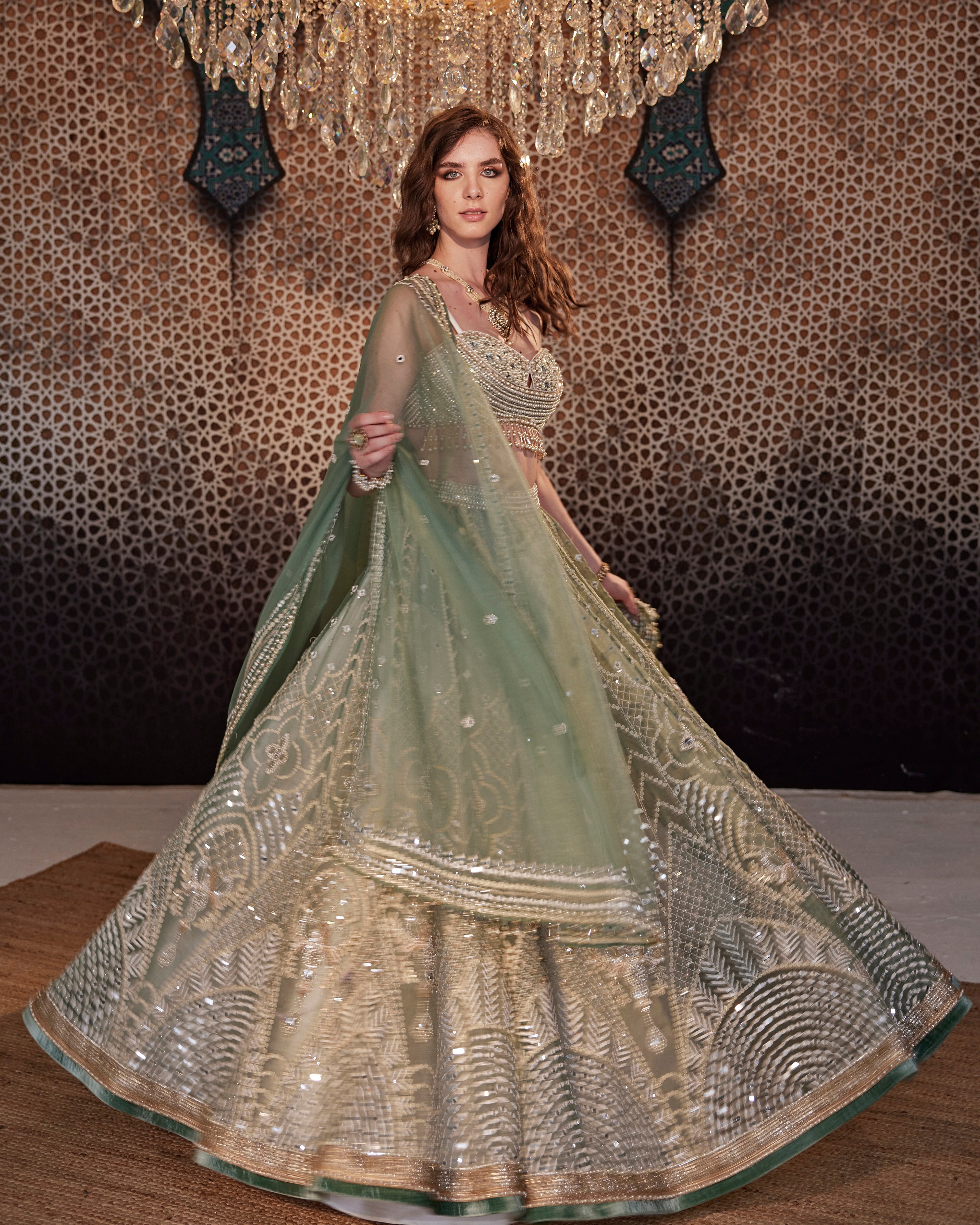 Buy Designer Olive Green Lehenga Choli With Zari and Sequence Embroidery  Work Wedding Party Wear Lehenga Choli With Dupatta for Girls Online in  India - Etsy