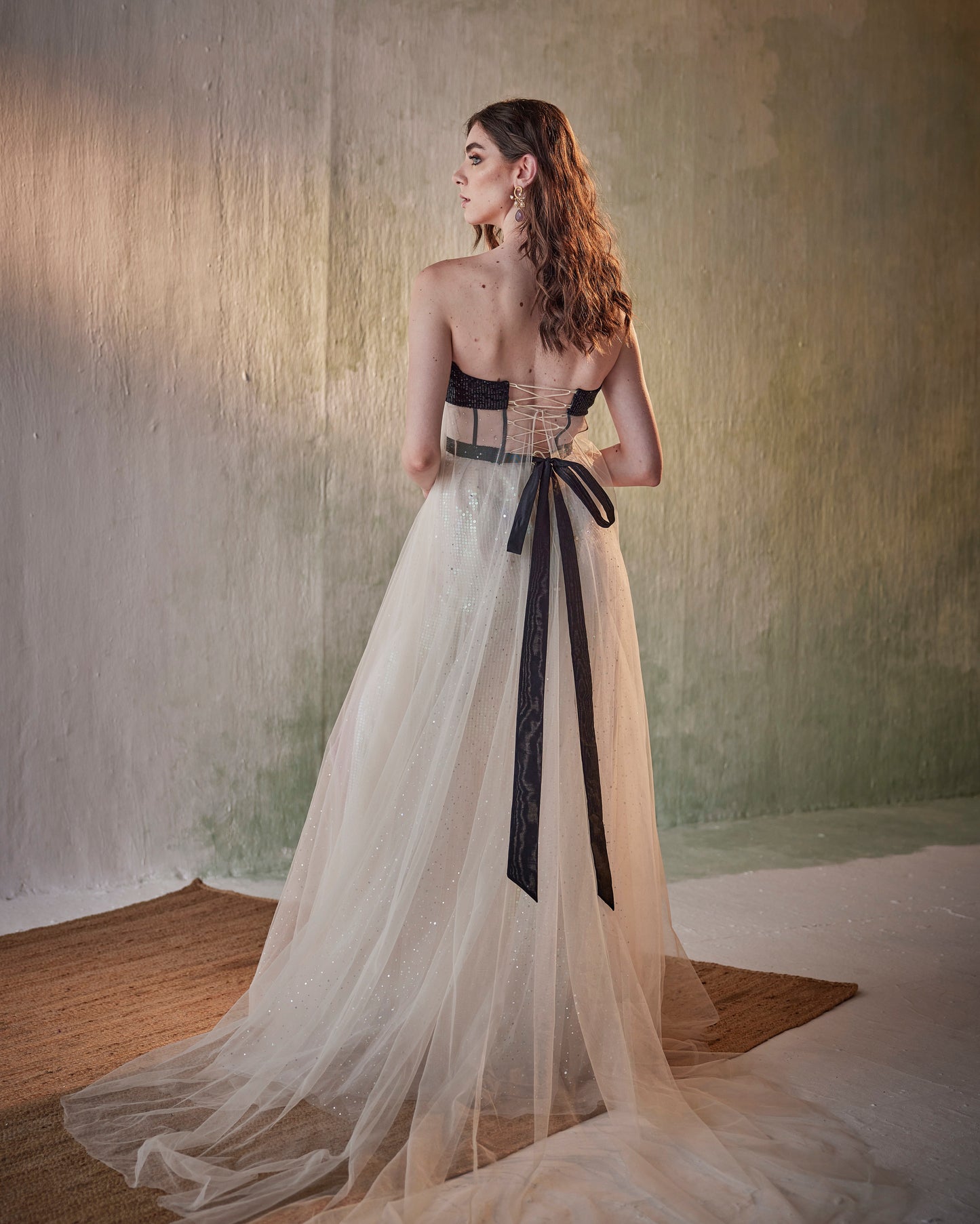 Black and ivory gown