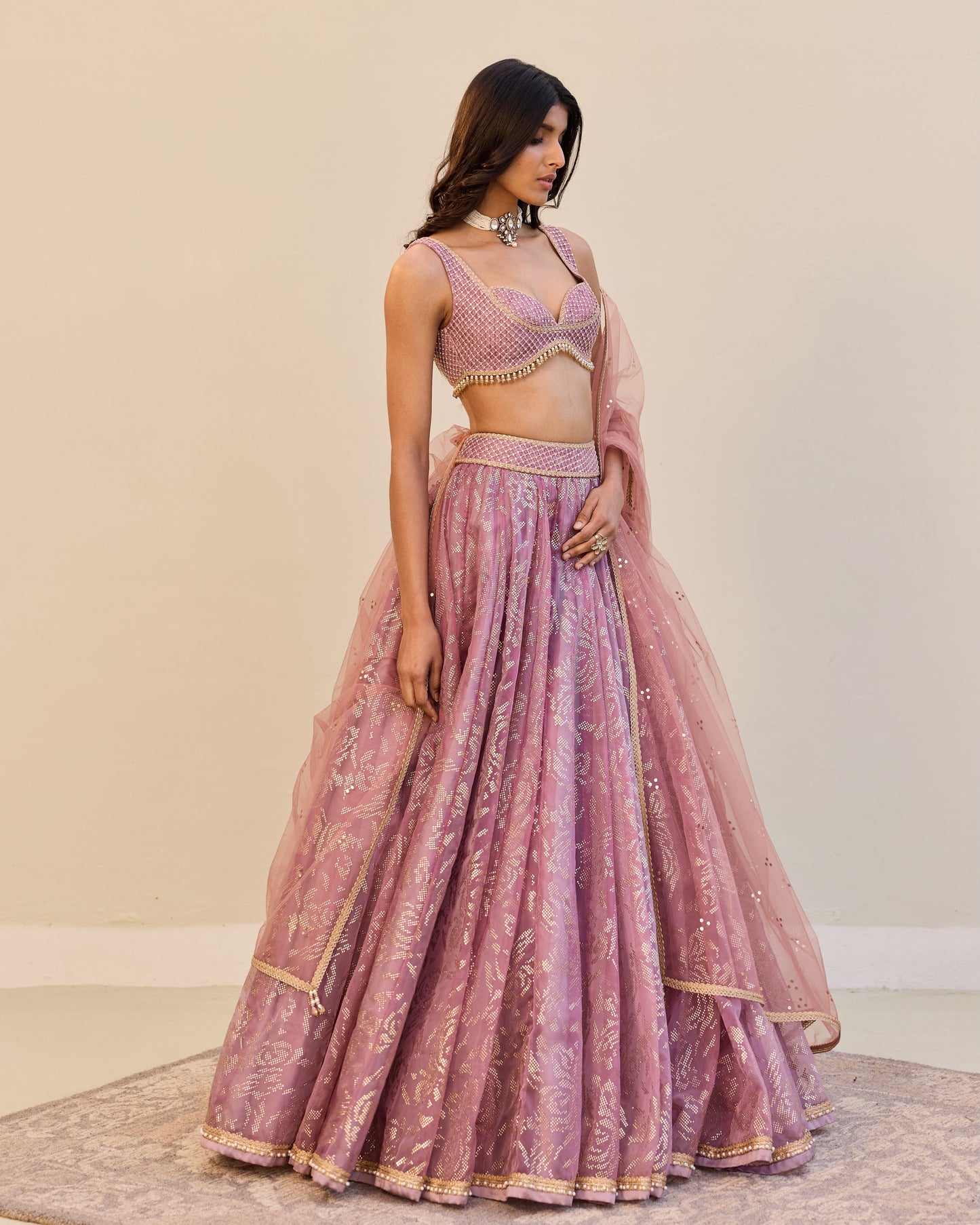 Old rose lehenga