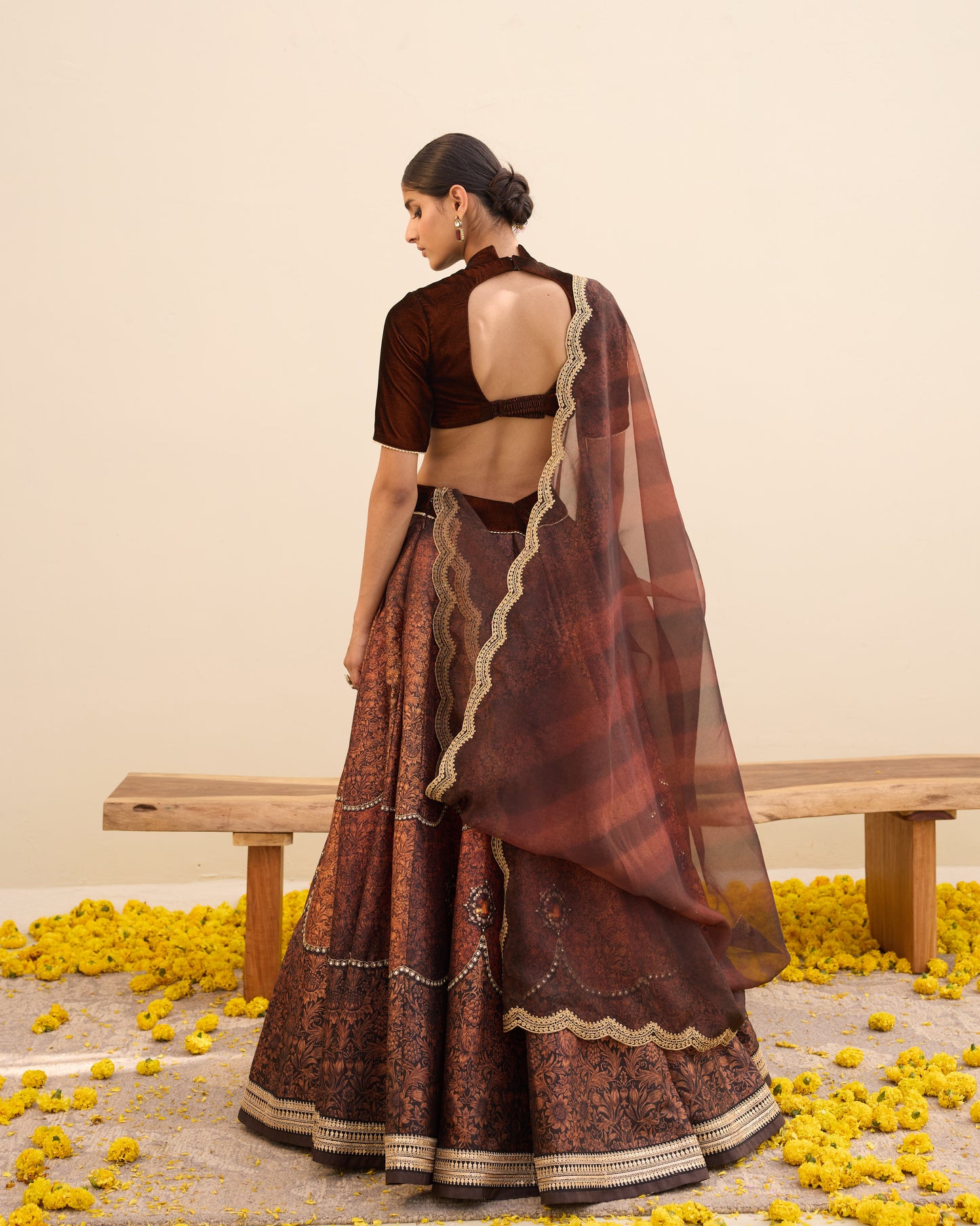 Vintage wallpaper print lehenga