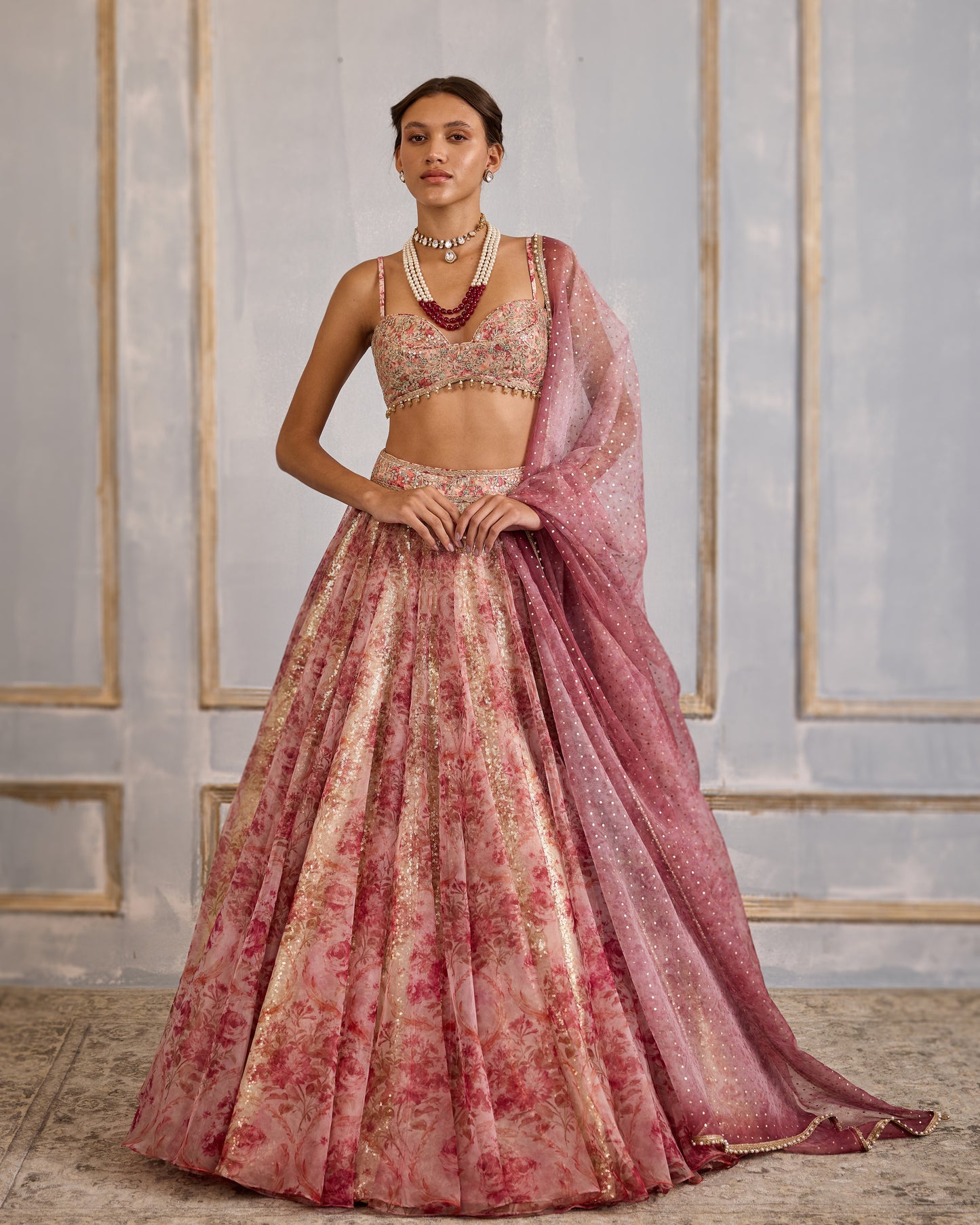 Blush afterglow lehenga