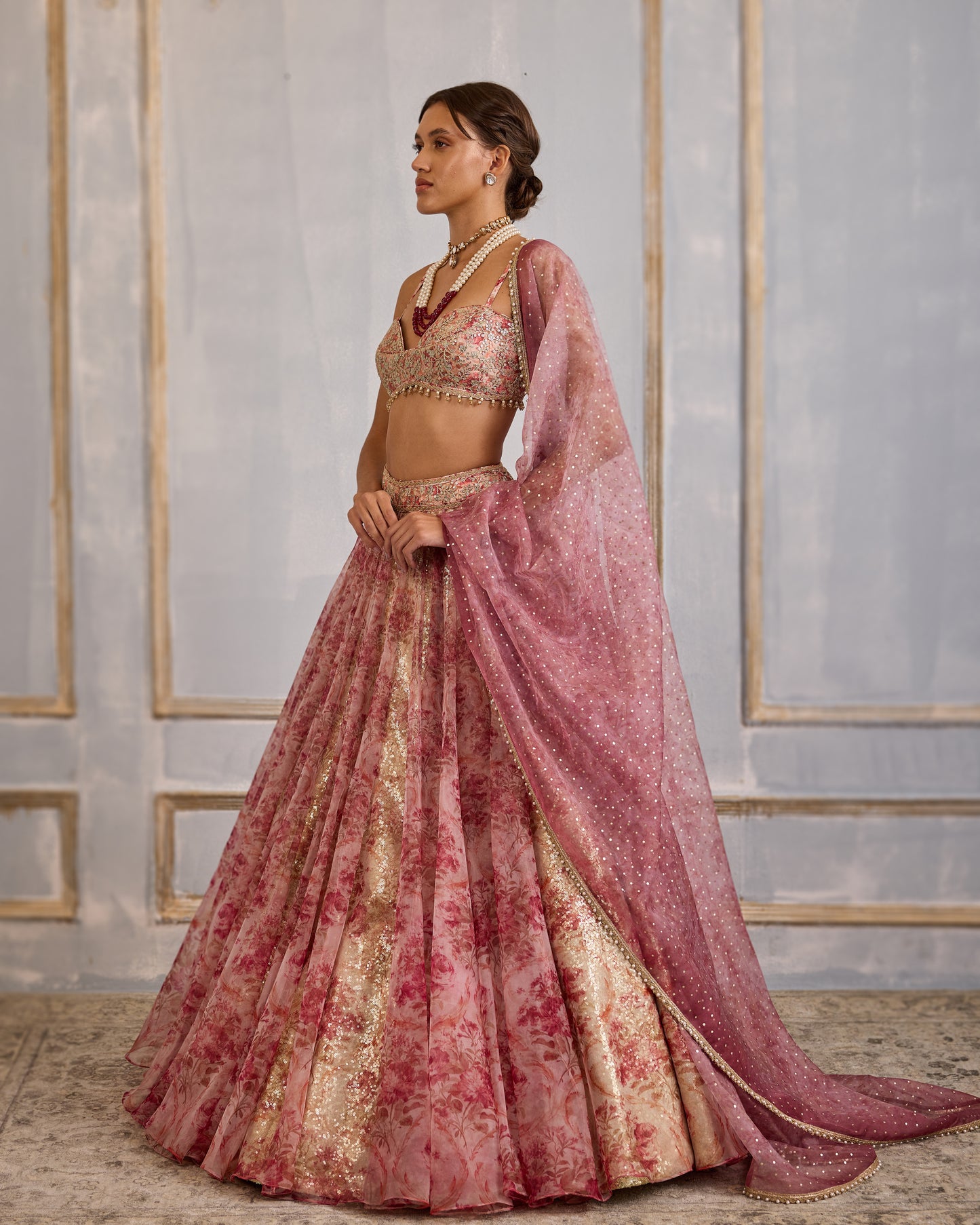 Blush afterglow lehenga