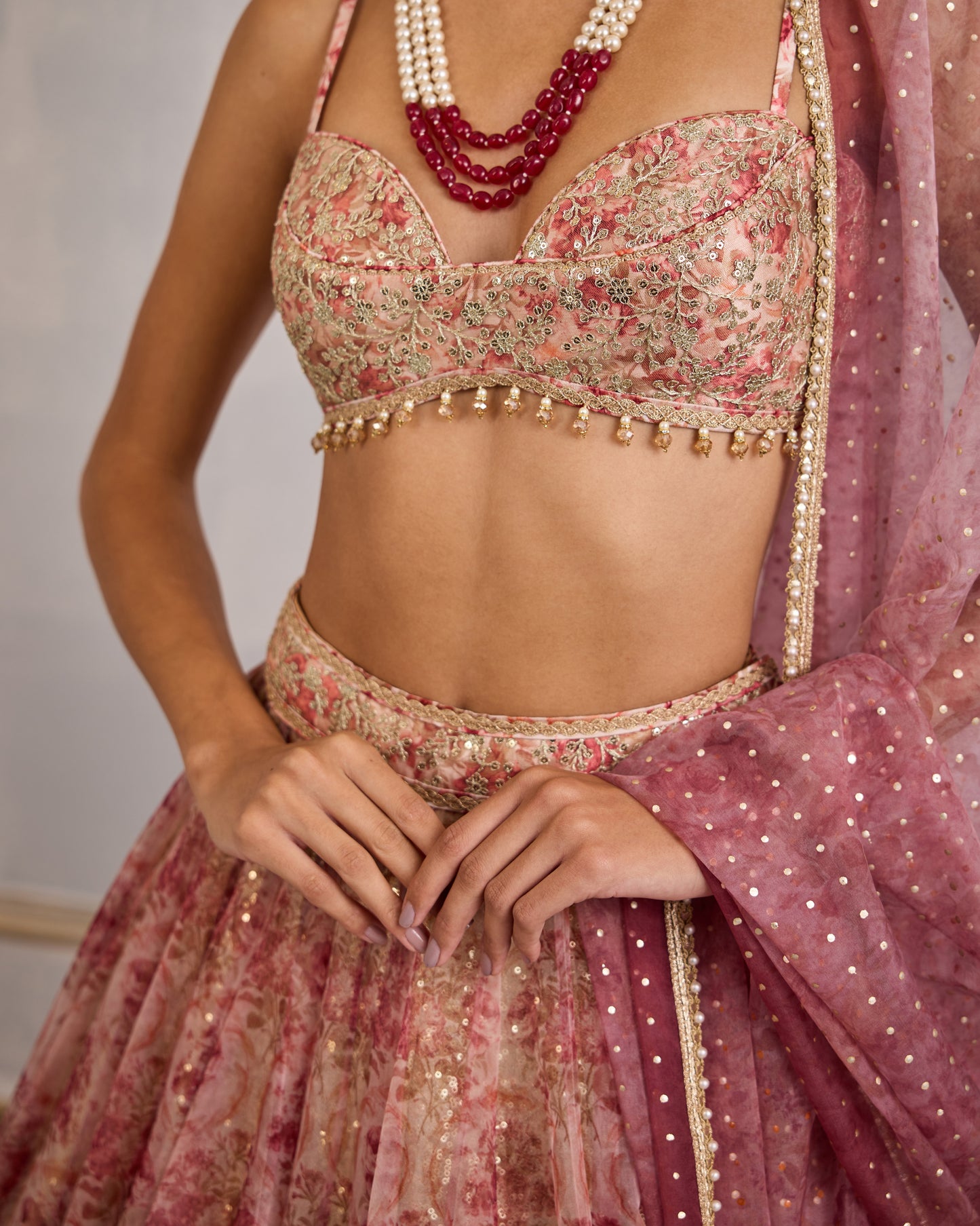 Blush afterglow lehenga