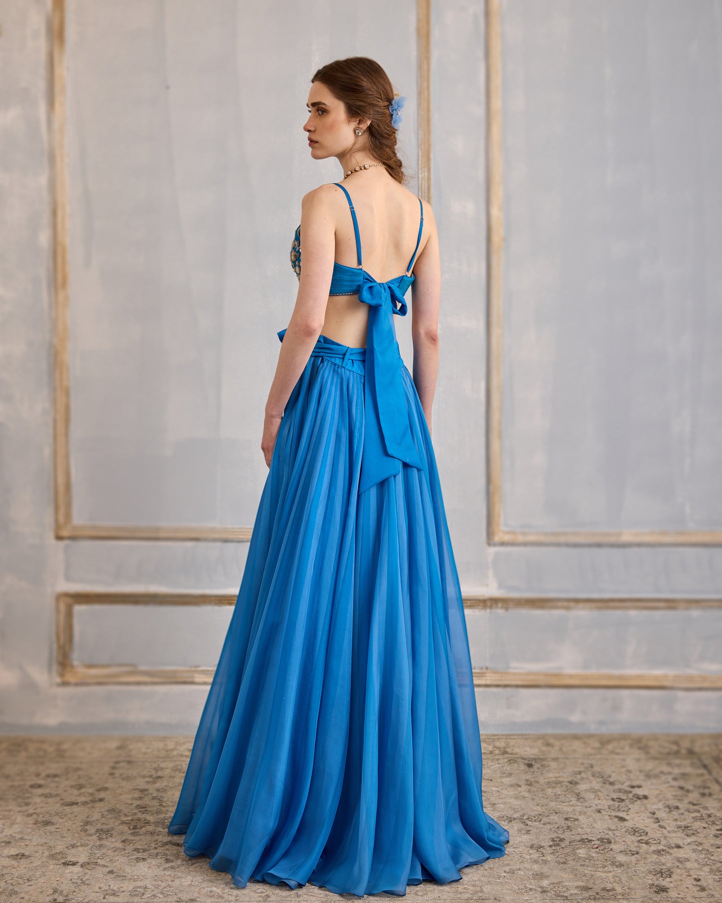 Dazzling blue skirt set