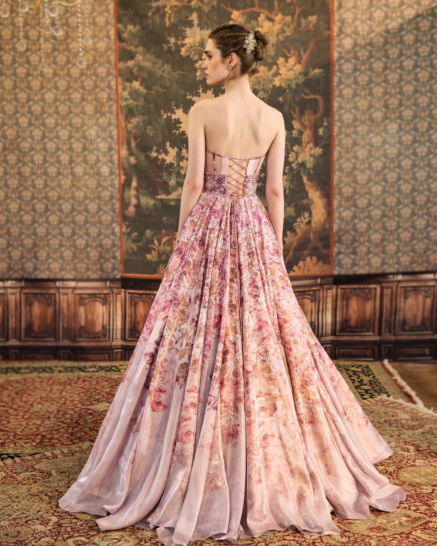 Peonies floral gown