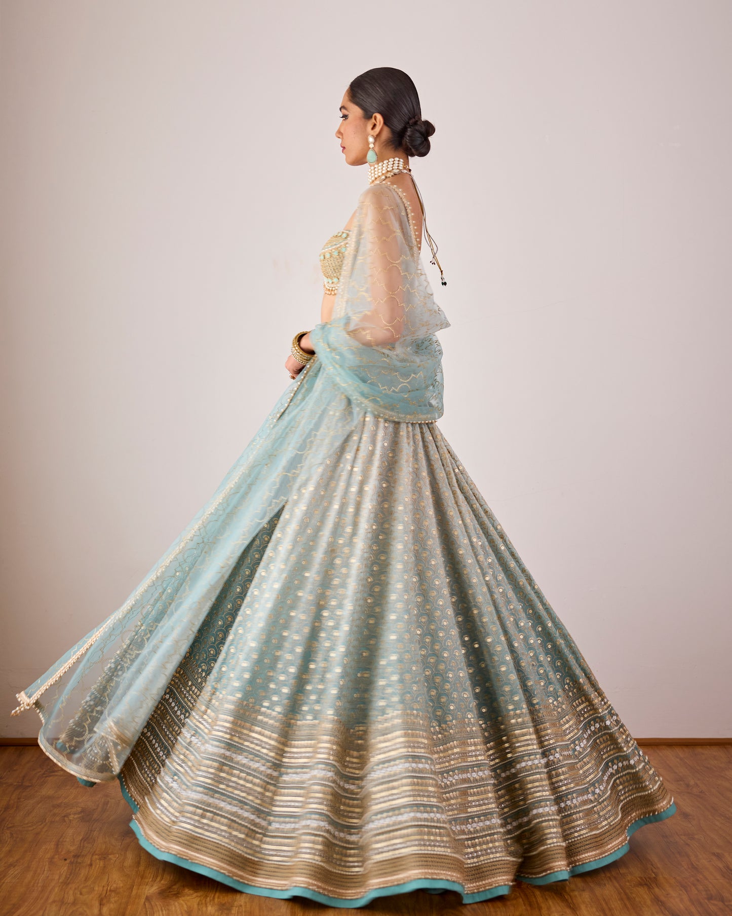 Queen's blue lehenga