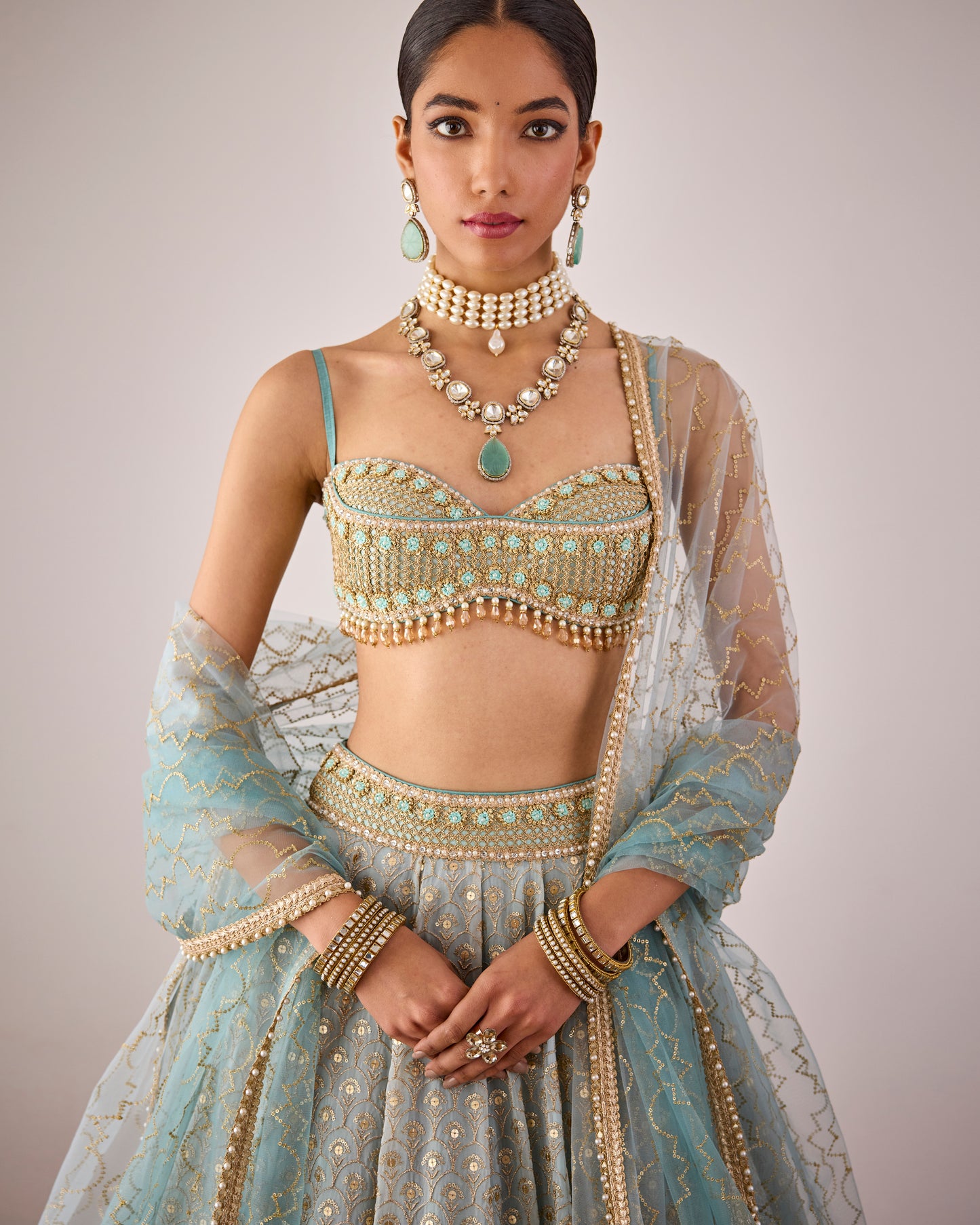 Queen's blue lehenga