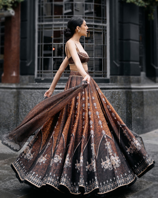 Vintage 'waltz with me' lehenga