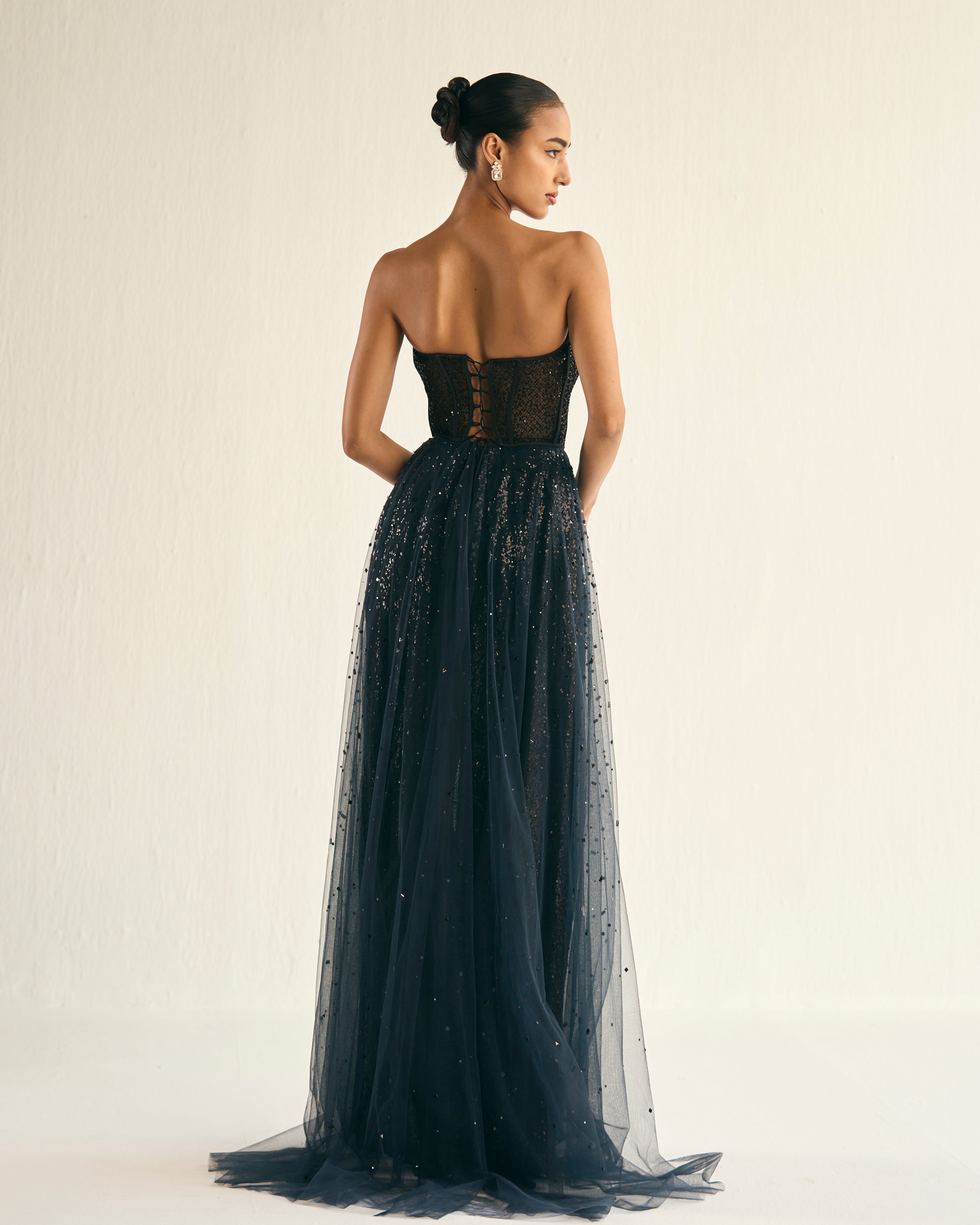 Umbra black corset gown