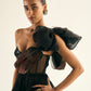 Jupiter print drape gown