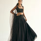 Umbra black embroidered skirt set