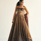 Ombre brown embroidered organza lehenga