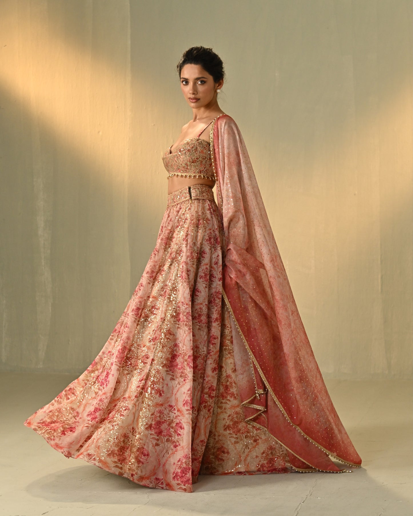 Blush afterglow lehenga