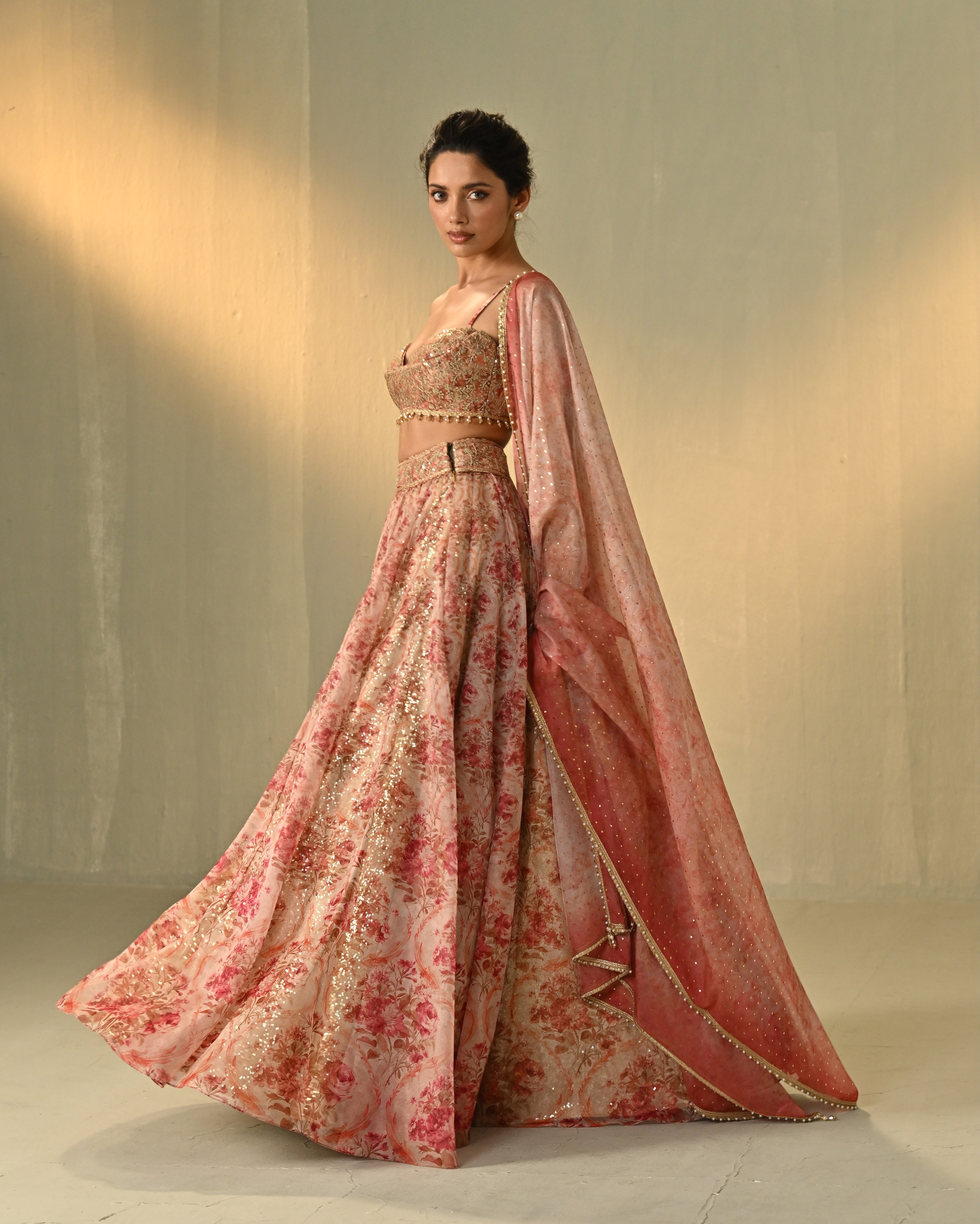 Blush afterglow lehenga