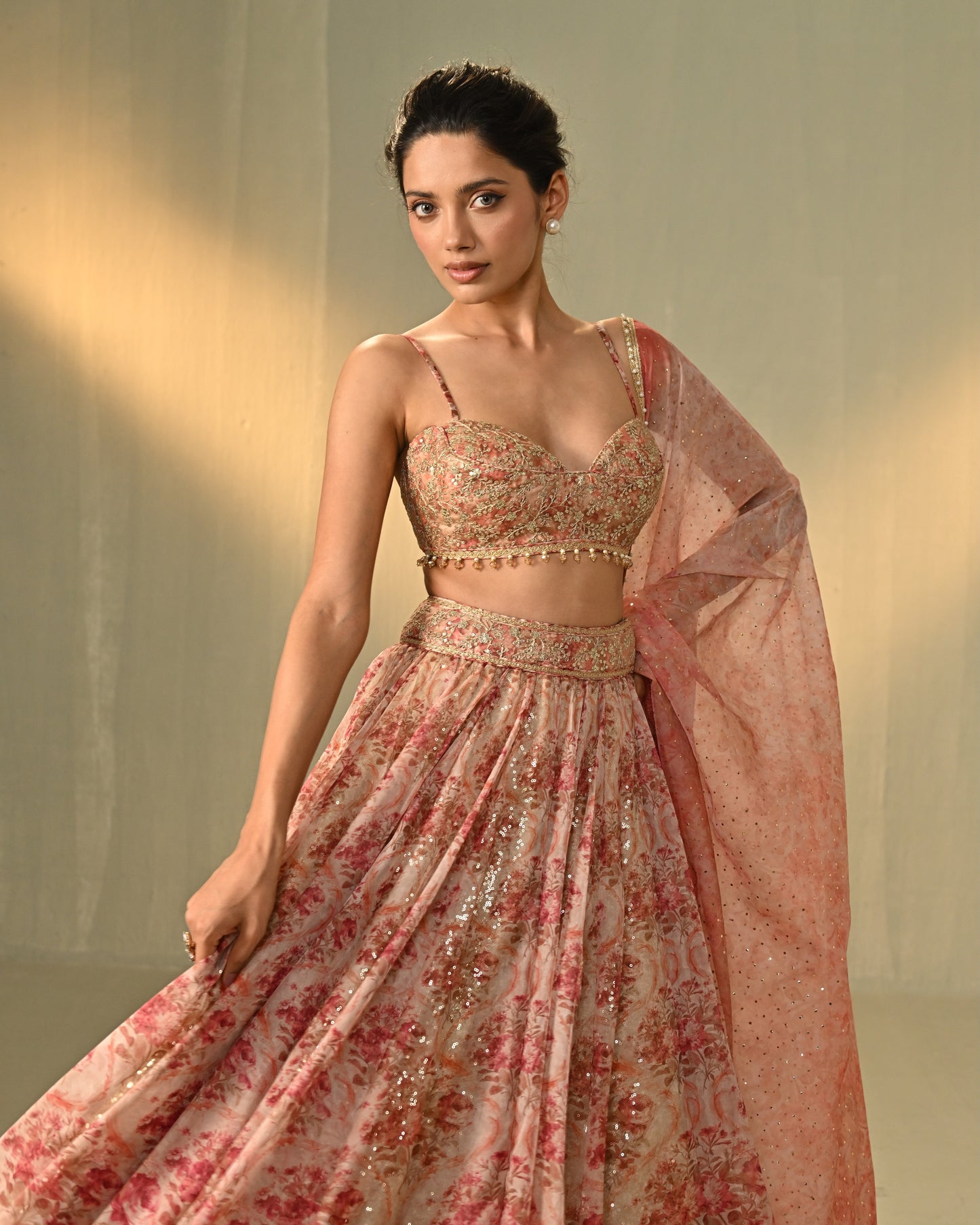 Blush afterglow lehenga