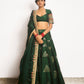 Forest green mirror embroidered lehenga