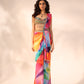 Kaleidoscope print drape saree