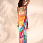 Kaleidoscope print drape saree