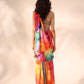 Kaleidoscope print drape saree