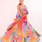 Brocade kaleidoscope print lehenga